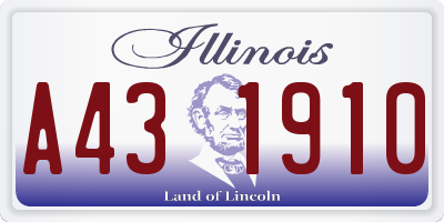 IL license plate A431910