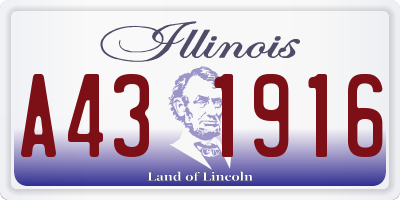 IL license plate A431916