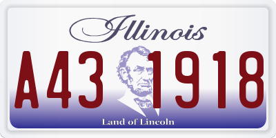 IL license plate A431918