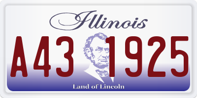IL license plate A431925