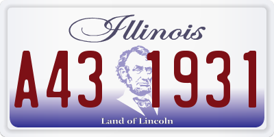 IL license plate A431931