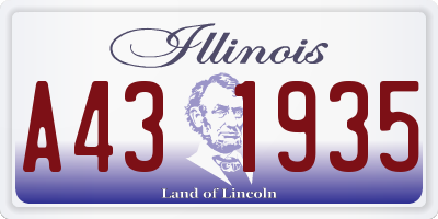 IL license plate A431935