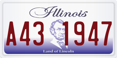 IL license plate A431947