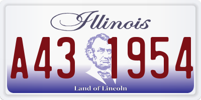 IL license plate A431954