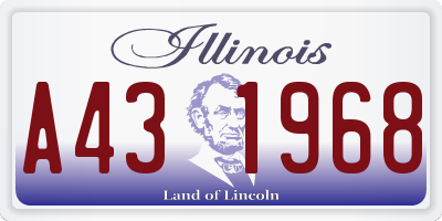 IL license plate A431968