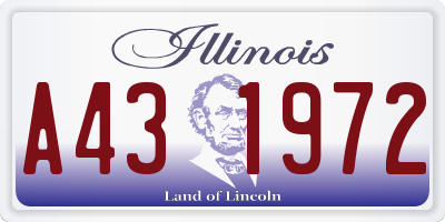 IL license plate A431972