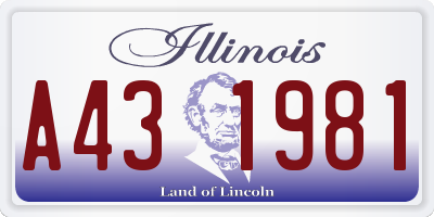 IL license plate A431981
