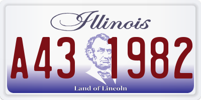 IL license plate A431982