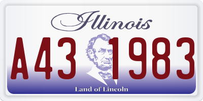 IL license plate A431983