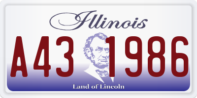 IL license plate A431986
