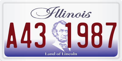 IL license plate A431987