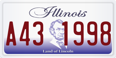 IL license plate A431998