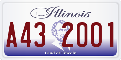 IL license plate A432001