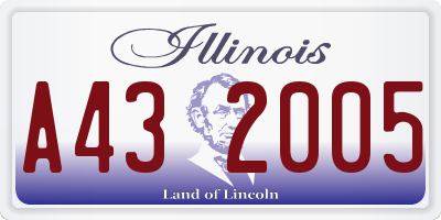 IL license plate A432005
