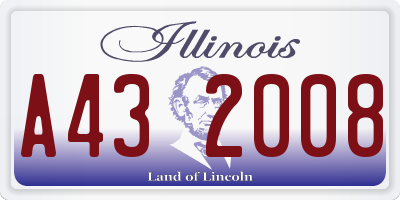IL license plate A432008