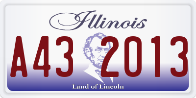 IL license plate A432013