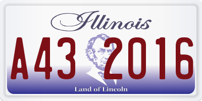 IL license plate A432016