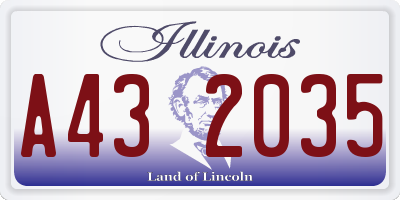 IL license plate A432035