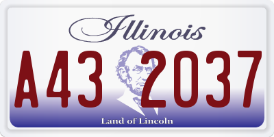 IL license plate A432037