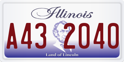 IL license plate A432040