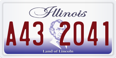 IL license plate A432041