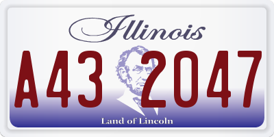 IL license plate A432047