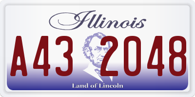 IL license plate A432048