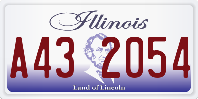 IL license plate A432054