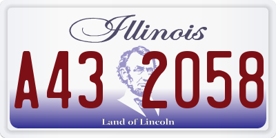IL license plate A432058