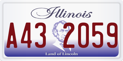 IL license plate A432059