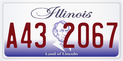 IL license plate A432067