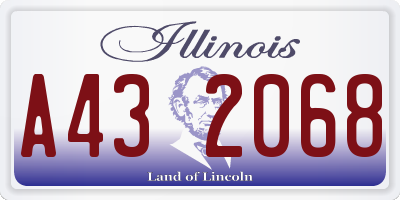 IL license plate A432068