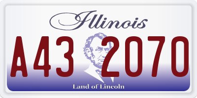 IL license plate A432070