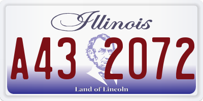 IL license plate A432072