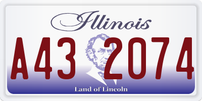 IL license plate A432074