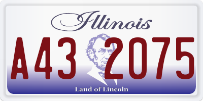 IL license plate A432075