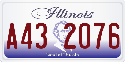 IL license plate A432076
