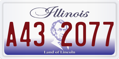 IL license plate A432077