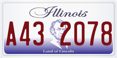 IL license plate A432078