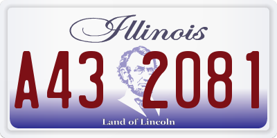 IL license plate A432081
