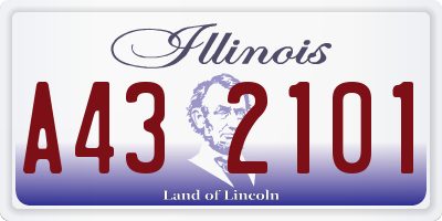 IL license plate A432101