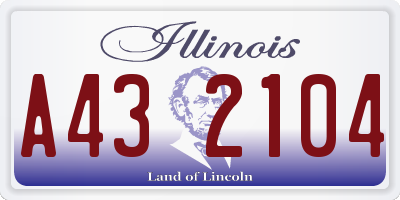 IL license plate A432104