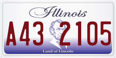 IL license plate A432105