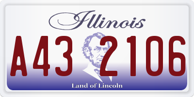 IL license plate A432106