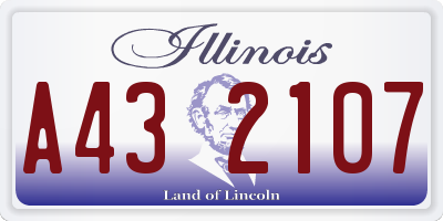 IL license plate A432107