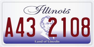 IL license plate A432108