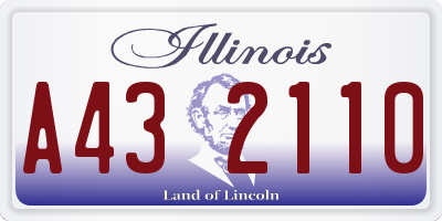 IL license plate A432110