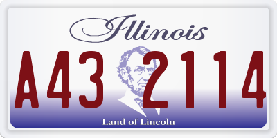 IL license plate A432114