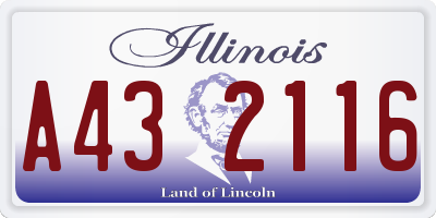 IL license plate A432116