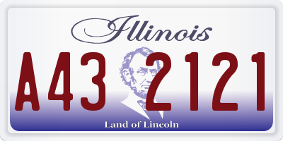 IL license plate A432121